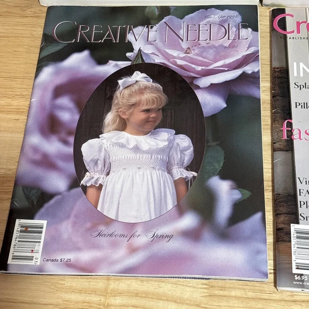 Lot 4 Creative Needle‎ Smocking Hand Sewing 1993-2008 Embroidery Insert Patterns